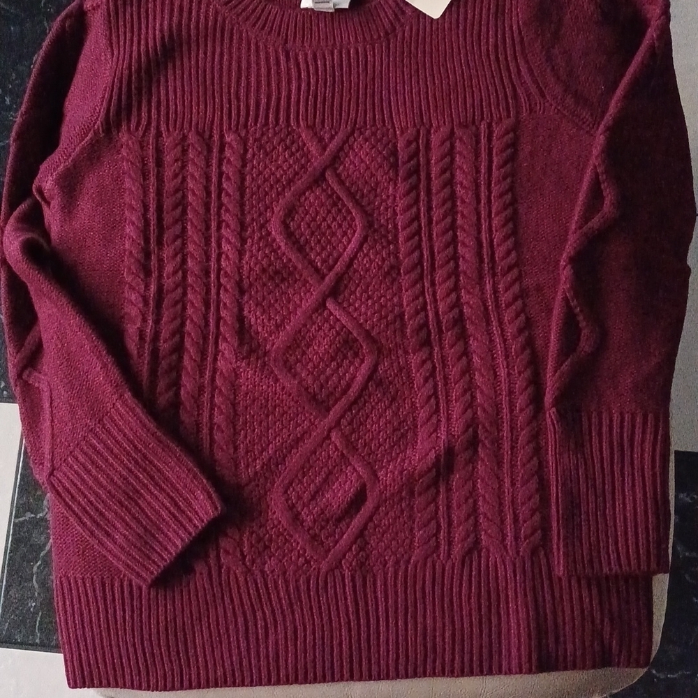 St. John's Bay Maroon/Burgundy Sweater, S